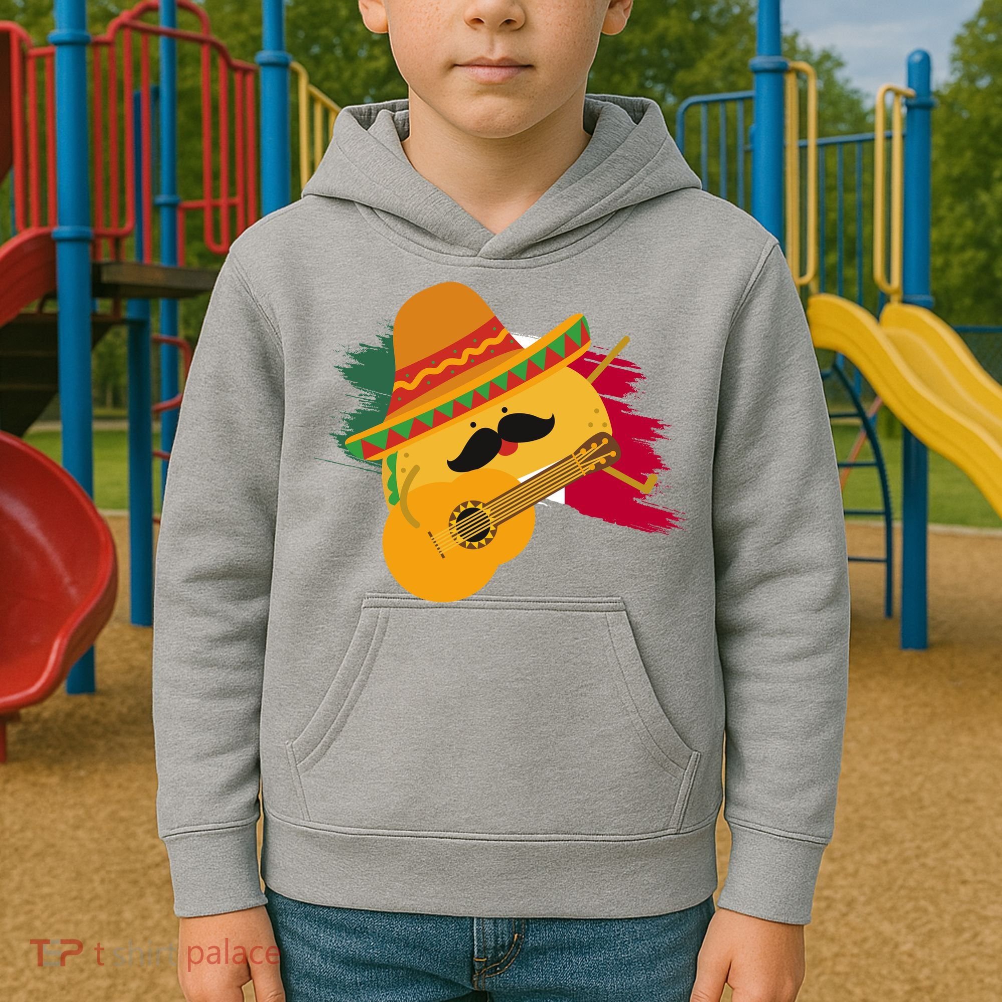 Cinco De Mayo Taco Fiesta Mexico Flag Kids Hoodie