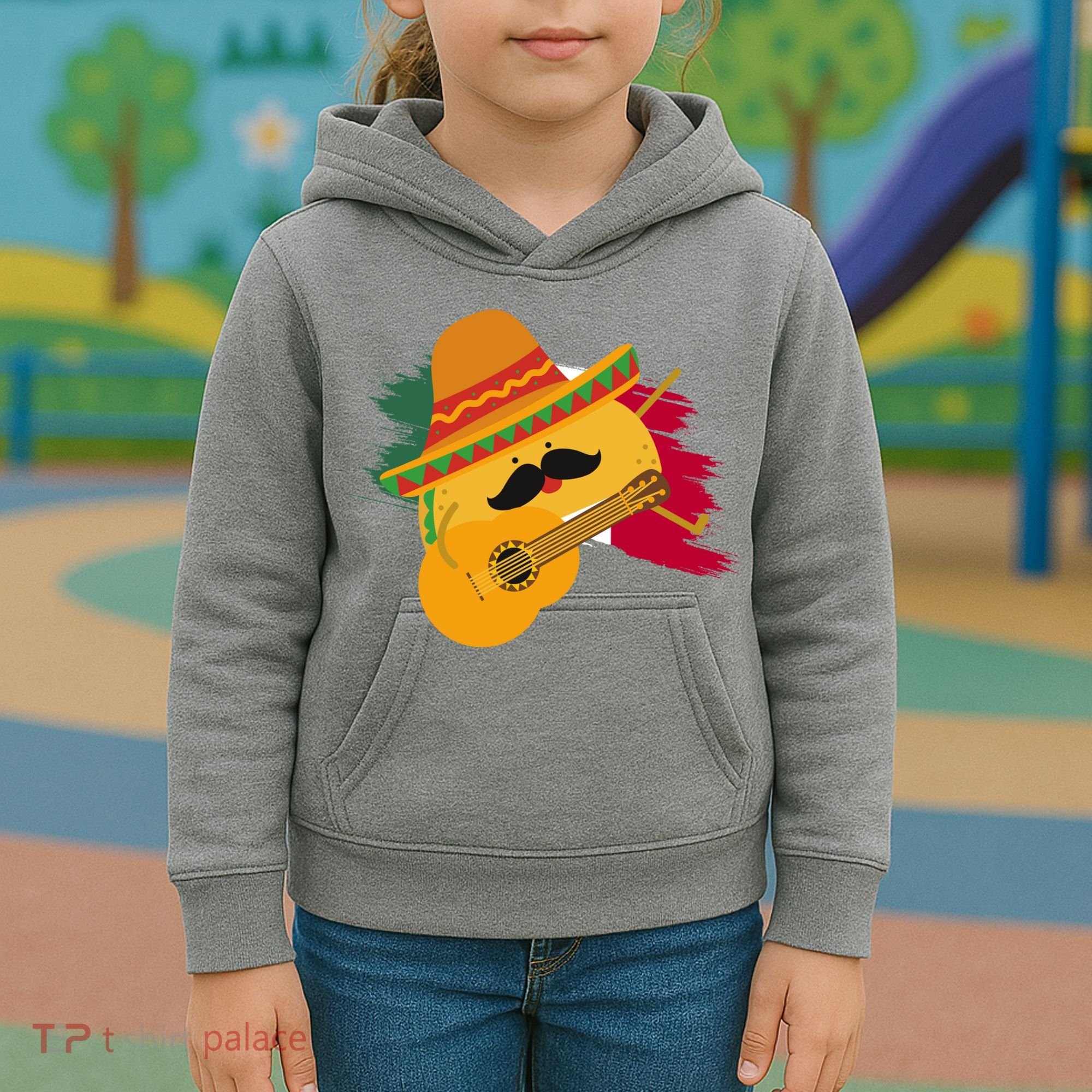 Cinco De Mayo Taco Fiesta Mexico Flag Kids Hoodie