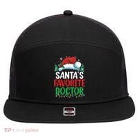 Christmas Doctor Meaningful Gift SantaS Favorite Doctor Gift 7 Panel Mesh Trucker Snapback Hat thumb 0