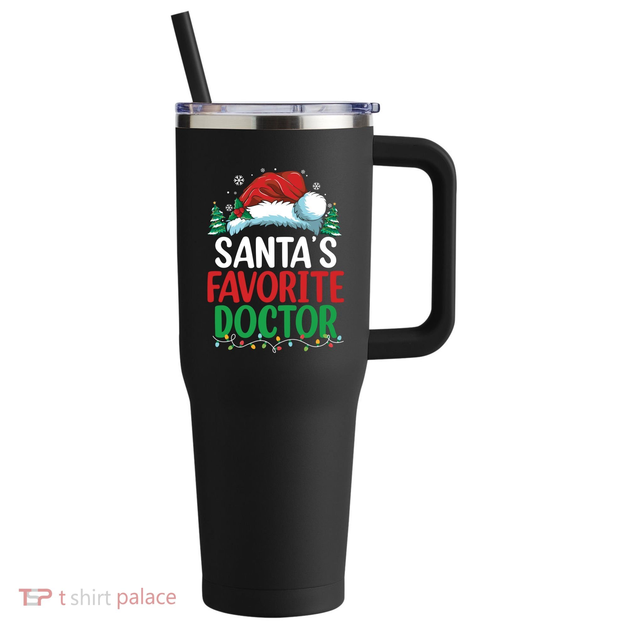 Christmas Doctor Meaningful Gift SantaS Favorite Doctor Gift 40oz Vacuum Insulated Stainless Steel Travel Tumbler