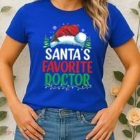 Christmas Doctor Meaningful Gift SantaS Favorite Doctor Gift Women's T-Shirt thumb 2