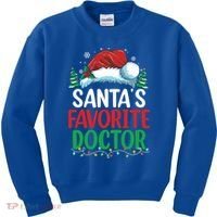 Christmas Doctor Meaningful Gift SantaS Favorite Doctor Gift Kids Sweatshirt thumb 0