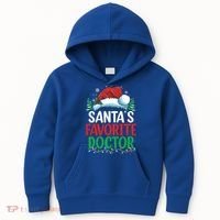 Christmas Doctor Meaningful Gift SantaS Favorite Doctor Gift Kids Hoodie thumb 0