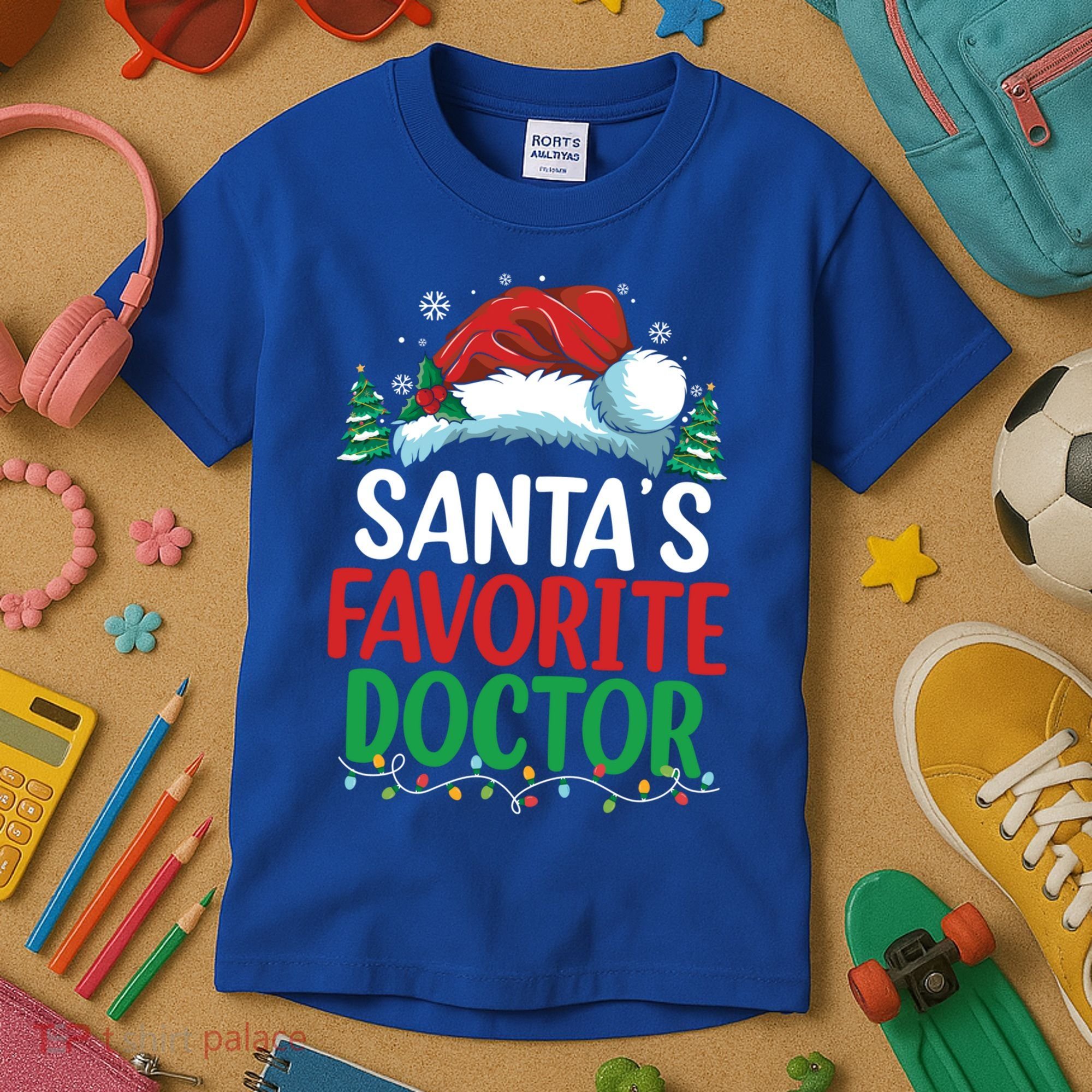 Christmas Doctor Meaningful Gift SantaS Favorite Doctor Gift Kids T-Shirt