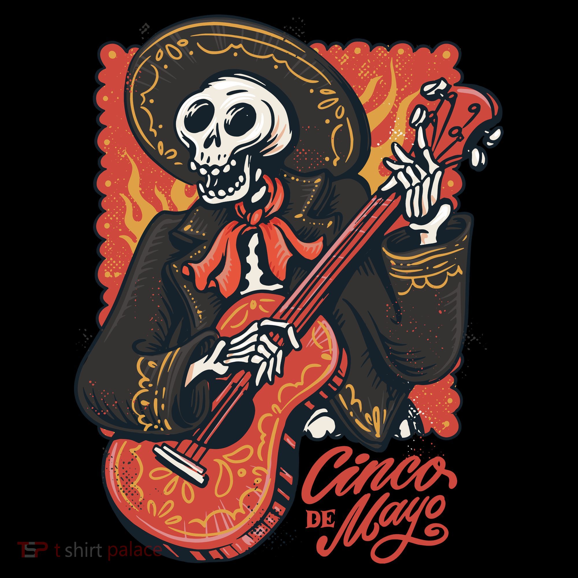 Cinco De Mayo Skeleton Guitar Backpack