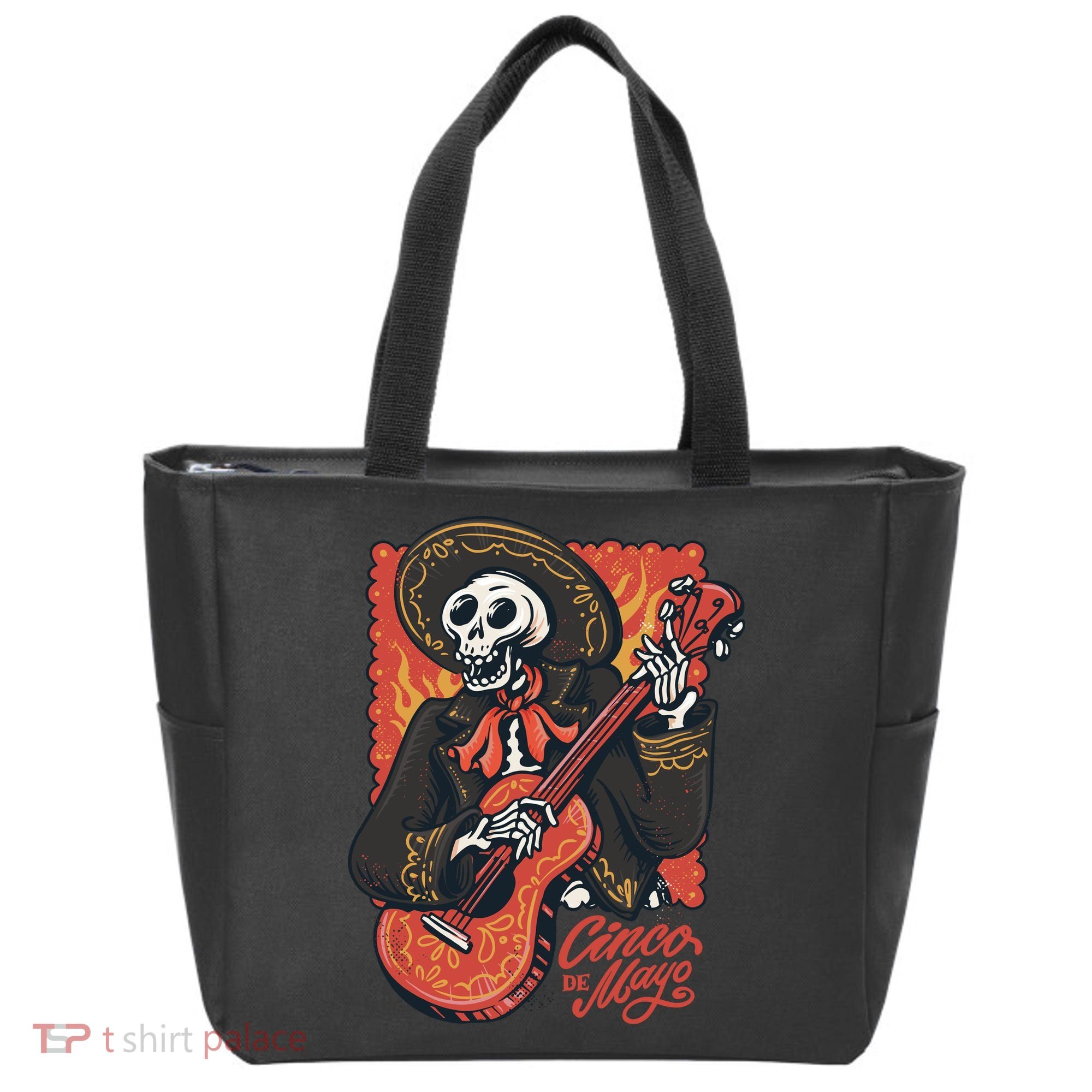 Cinco De Mayo Skeleton Guitar Tote Bag