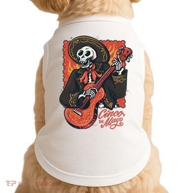 Cinco De Mayo Skeleton Guitar Doggie Tank