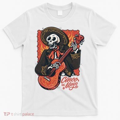 Cinco De Mayo Skeleton Guitar T-Shirt