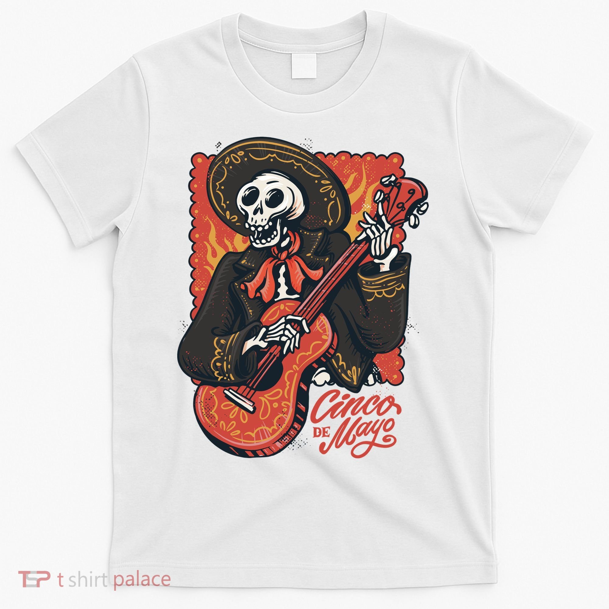 Cinco De Mayo Skeleton Guitar T-Shirt