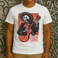 Cinco De Mayo Skeleton Guitar T-Shirt thumb 3