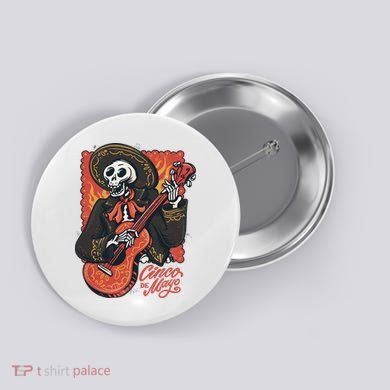 Cinco De Mayo Skeleton Guitar Button
