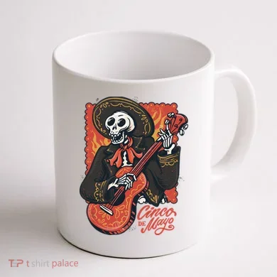 Cinco De Mayo Skeleton Guitar Coffee Mug back