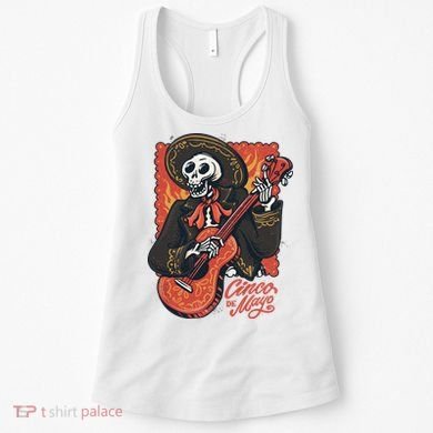 Cinco De Mayo Skeleton Guitar Women's Tank Top