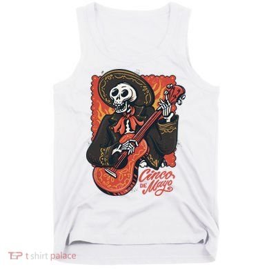 Cinco De Mayo Skeleton Guitar Tank Top