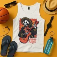 Cinco De Mayo Skeleton Guitar Tank Top thumb 4