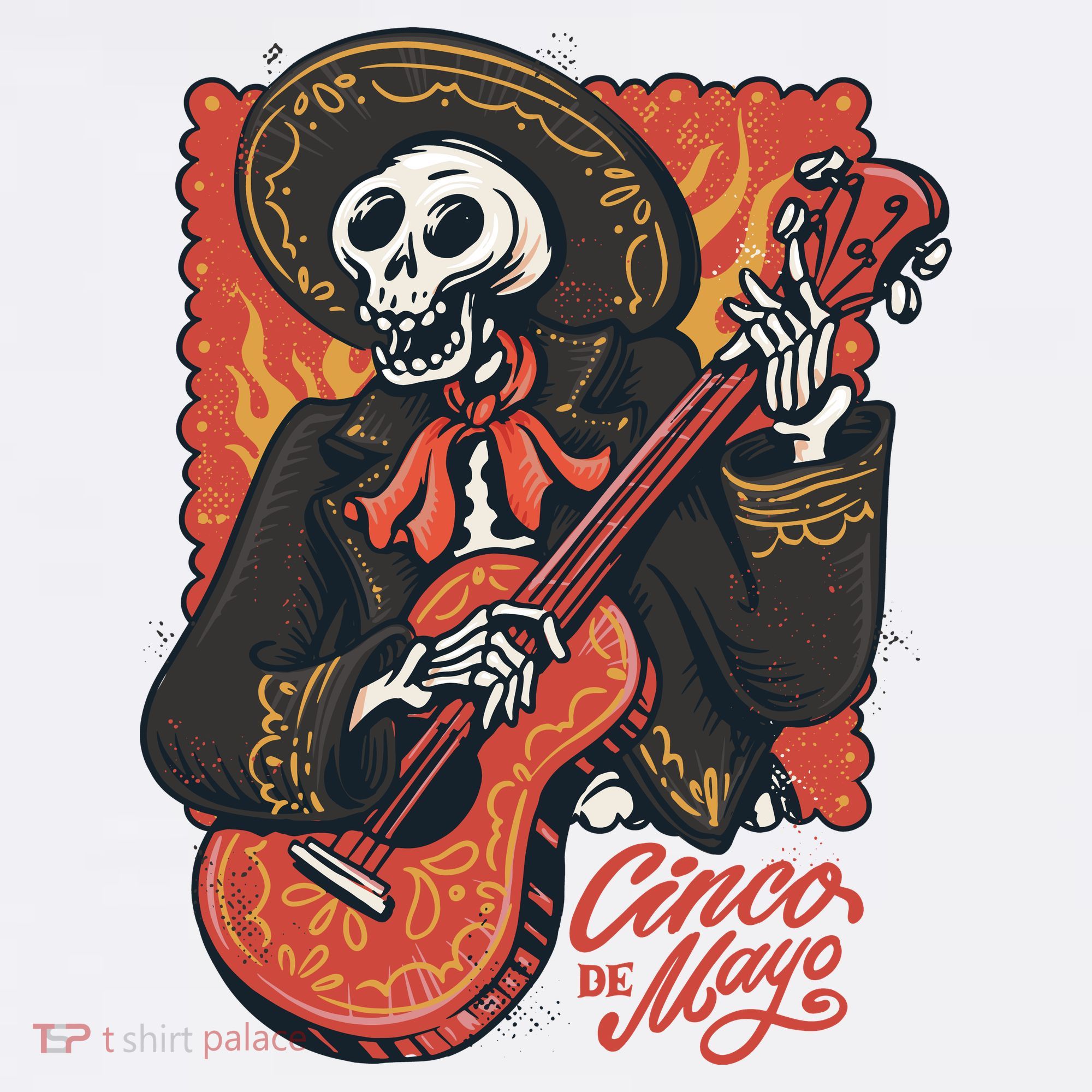 Cinco De Mayo Skeleton Guitar Tank Top