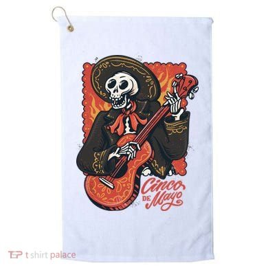 Cinco De Mayo Skeleton Guitar Golf Towel