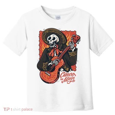 Cinco De Mayo Skeleton Guitar Toddler T-Shirt