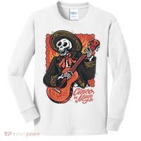 Cinco De Mayo Skeleton Guitar Kids Long Sleeve Shirt thumb 0