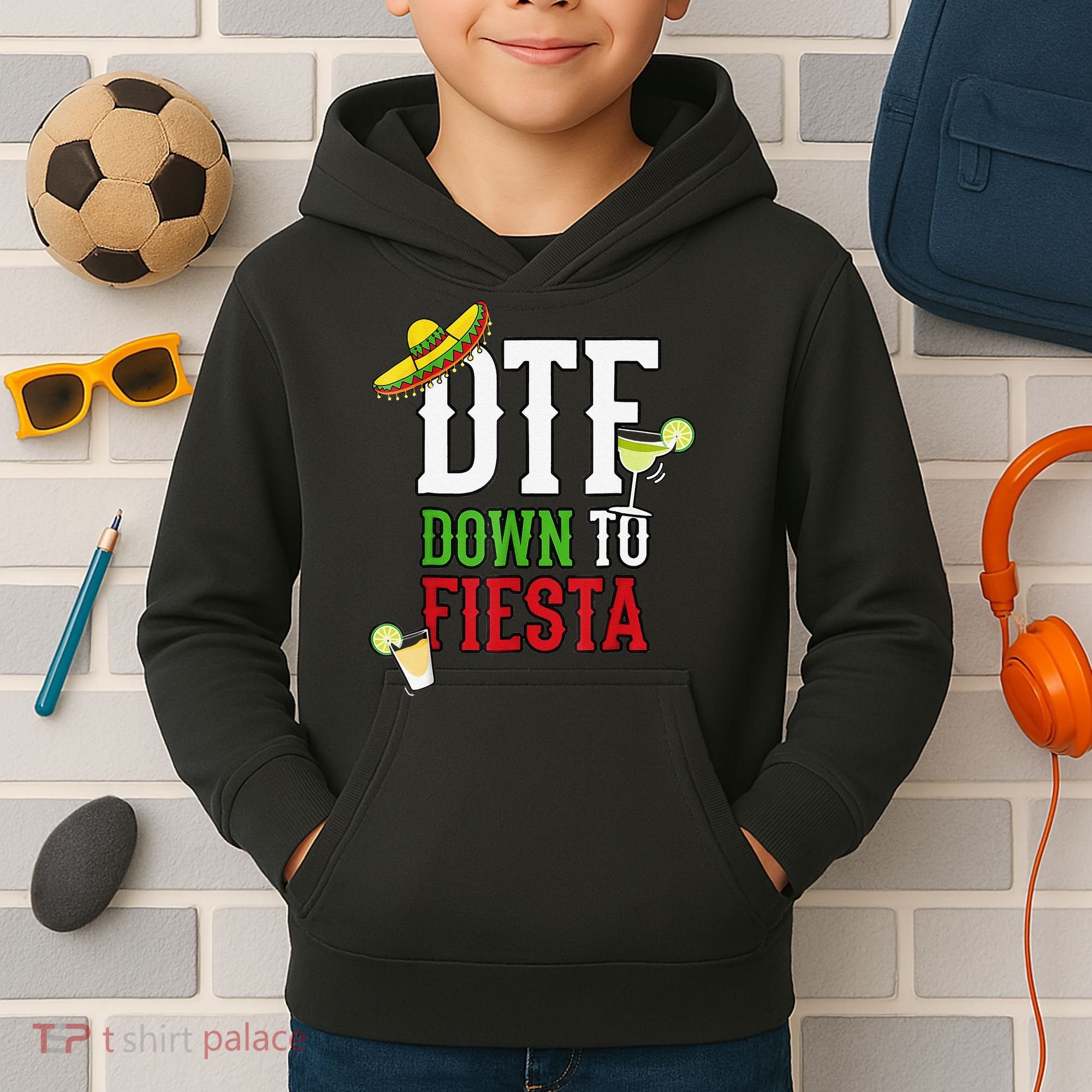 Cinco De Mayo DTF Down To Fiesta Kids Hoodie