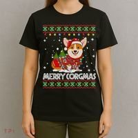 Corgi Dog Merry Corgmas Santa Corgi Ugly Christmas Sweater Long Sleeve T-Shirt thumb 4