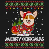 Corgi Dog Merry Corgmas Santa Corgi Ugly Christmas Sweater Long Sleeve T-Shirt thumb 7
