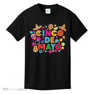 Cinco De Mayo Colorful Celebration Fiesta Kids T-Shirt
