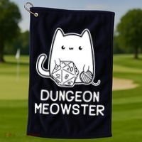 Cat Dungeon Meowster Cat Golf Towel thumb 1