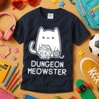 Cat Dungeon Meowster Cat Kids T-Shirt thumb 3