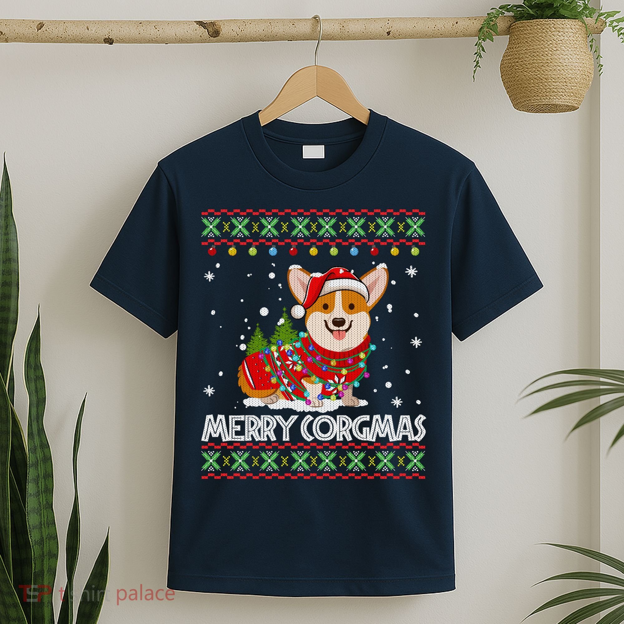 Corgi Dog Merry Corgmas Santa Corgi Ugly Christmas Sweater T-Shirt