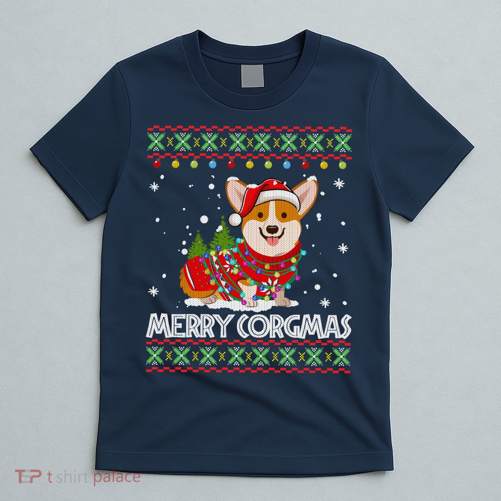 Corgi Dog Merry Corgmas Santa Corgi Ugly Christmas Sweater T-Shirt