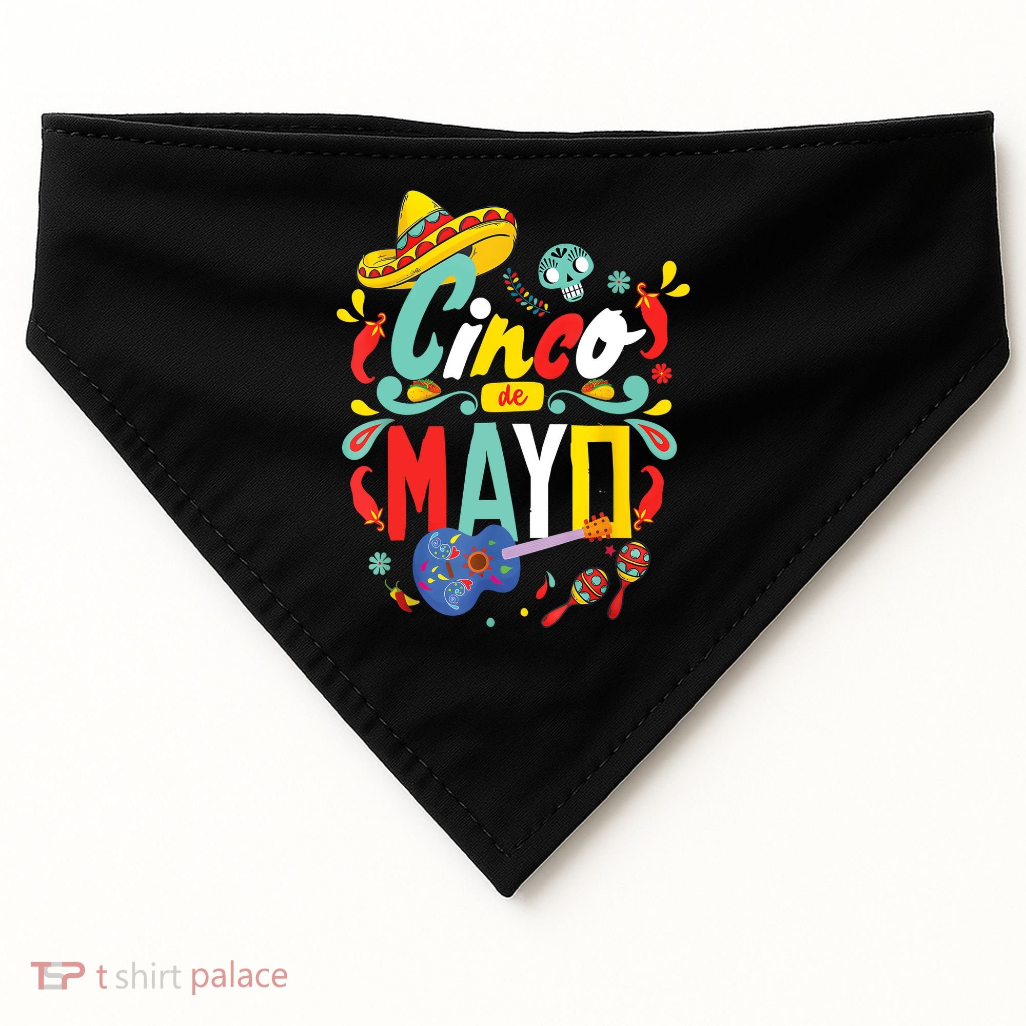 Cinco De Mayo Fiesta Surprise Camisa 5 De Mayo Viva Mexico USA-Made Doggie Bandana