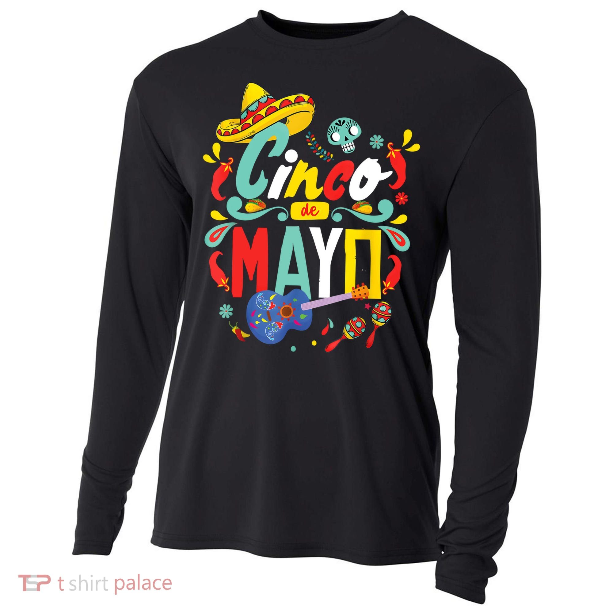 Cinco De Mayo Fiesta Surprise Camisa 5 De Mayo Viva Mexico Cooling Performance Long Sleeve Crew