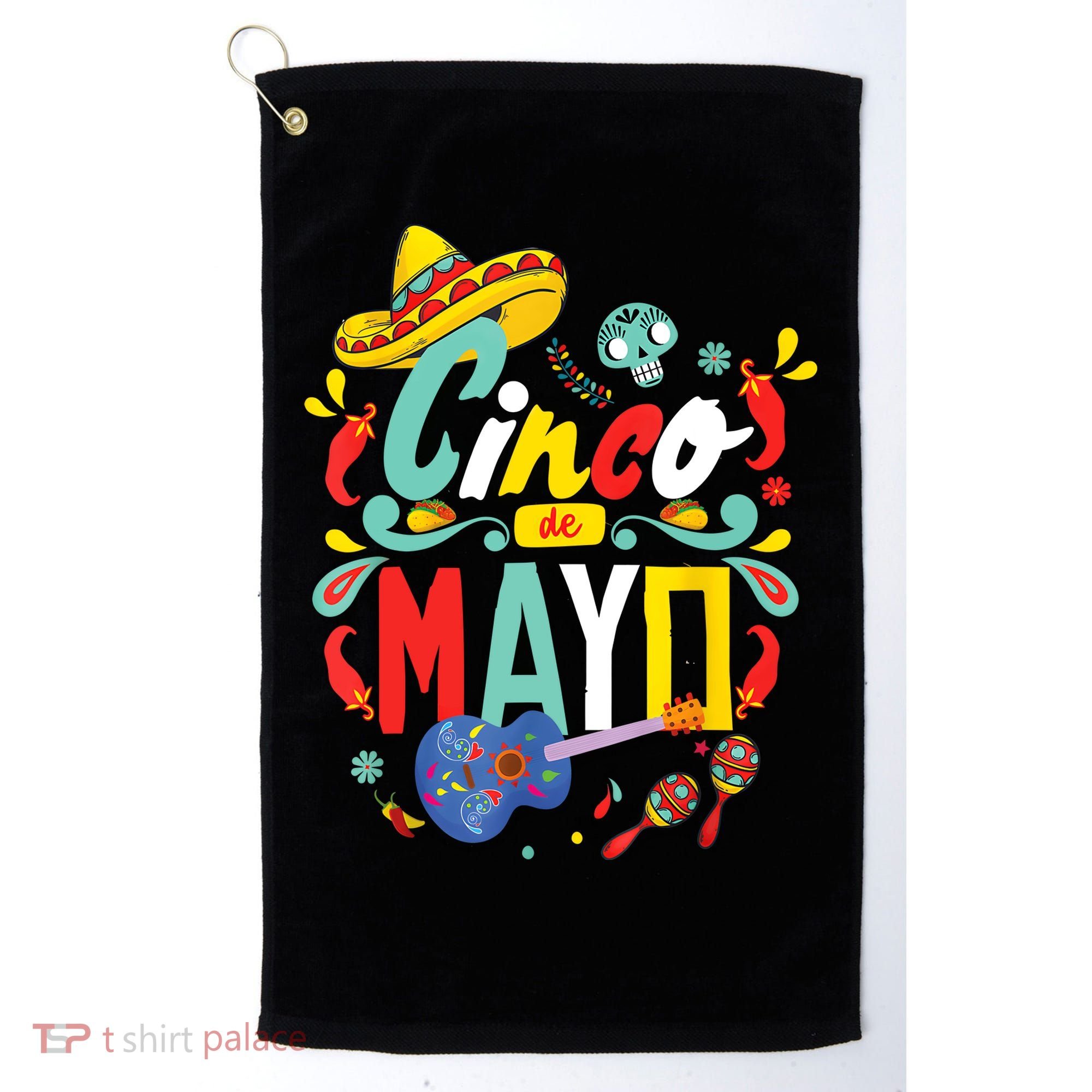 Cinco De Mayo Fiesta Surprise Camisa 5 De Mayo Viva Mexico Golf Towel