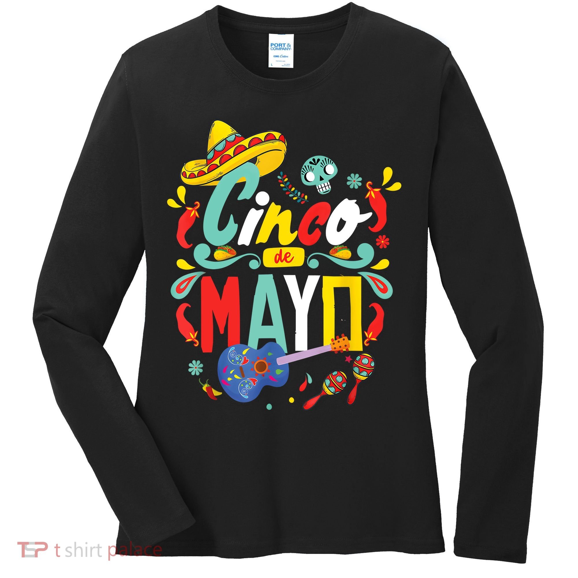 Cinco De Mayo Fiesta Surprise Camisa 5 De Mayo Viva Mexico Women's Long Sleeve Shirt