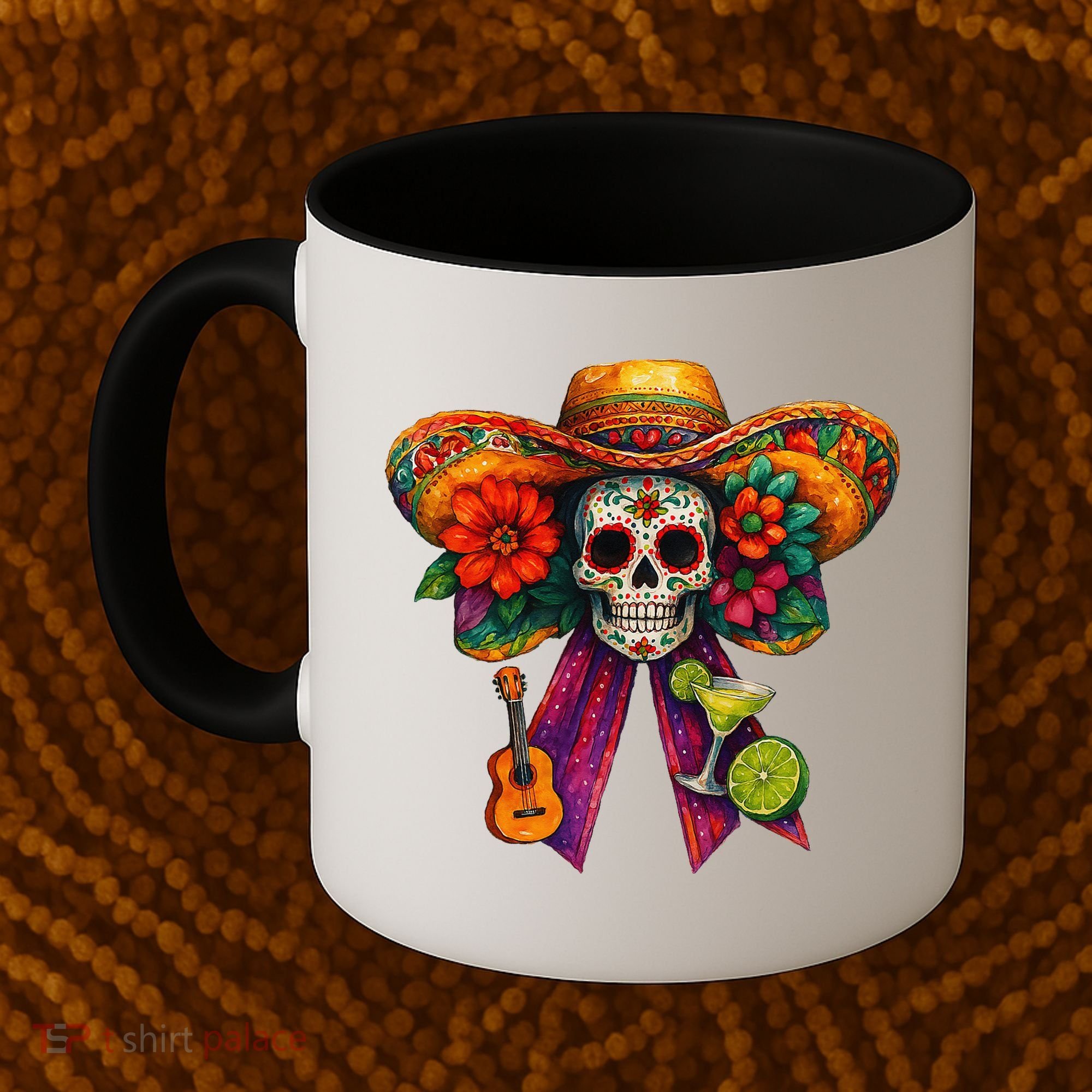 Cinco De Mayo Mexico Tequila Margarita Tacos Sugar Skull Coffee Mug
