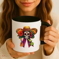 Cinco De Mayo Mexico Tequila Margarita Tacos Sugar Skull Coffee Mug thumb 3