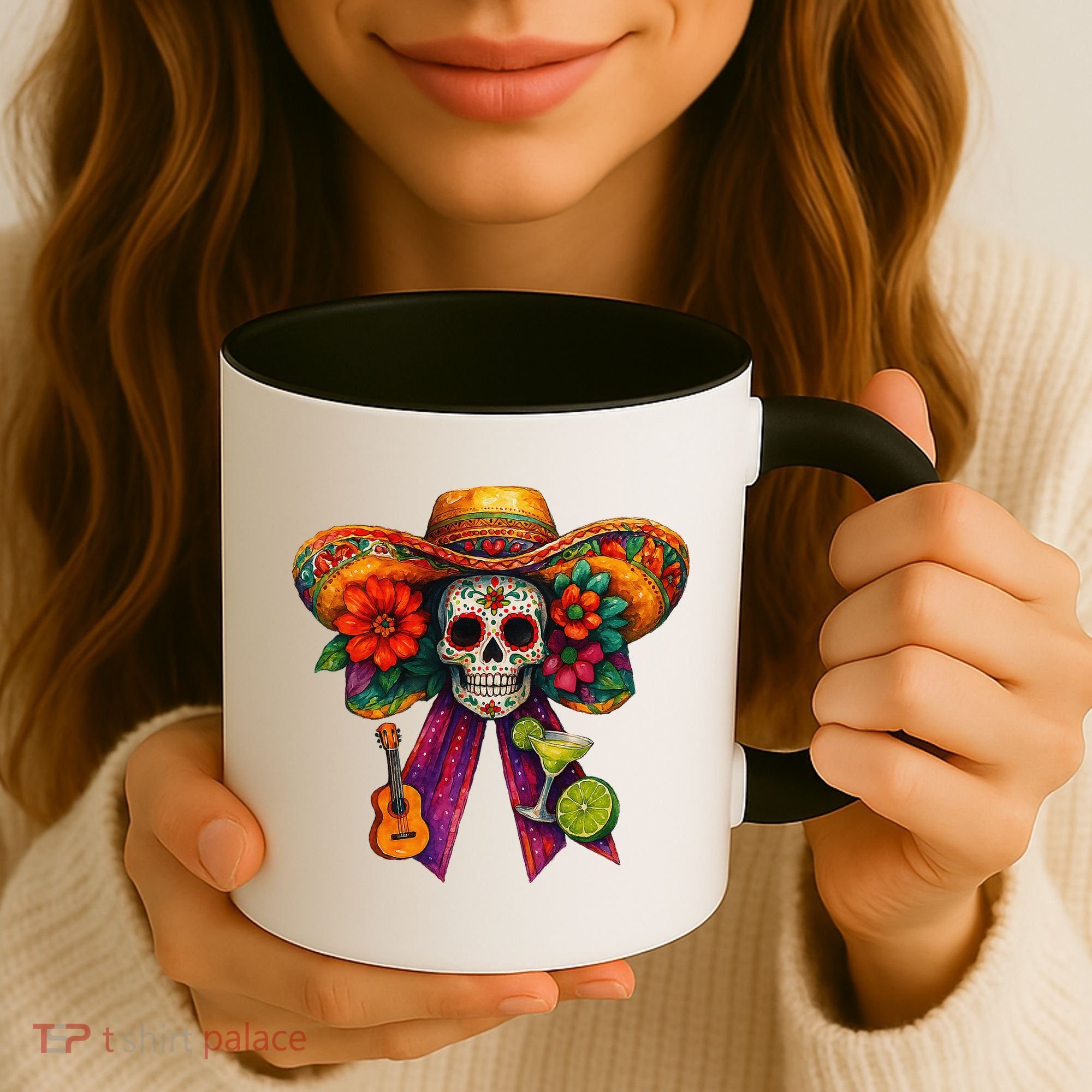Cinco De Mayo Mexico Tequila Margarita Tacos Sugar Skull Coffee Mug
