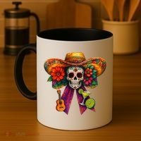 Cinco De Mayo Mexico Tequila Margarita Tacos Sugar Skull Coffee Mug thumb 4