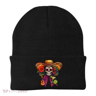 Cinco De Mayo Mexico Tequila Margarita Tacos Sugar Skull Beanie