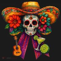 Cinco De Mayo Mexico Tequila Margarita Tacos Sugar Skull Women's Hoodie thumb 2