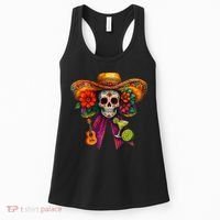 Cinco De Mayo Mexico Tequila Margarita Tacos Sugar Skull Women's Tank Top thumb 0