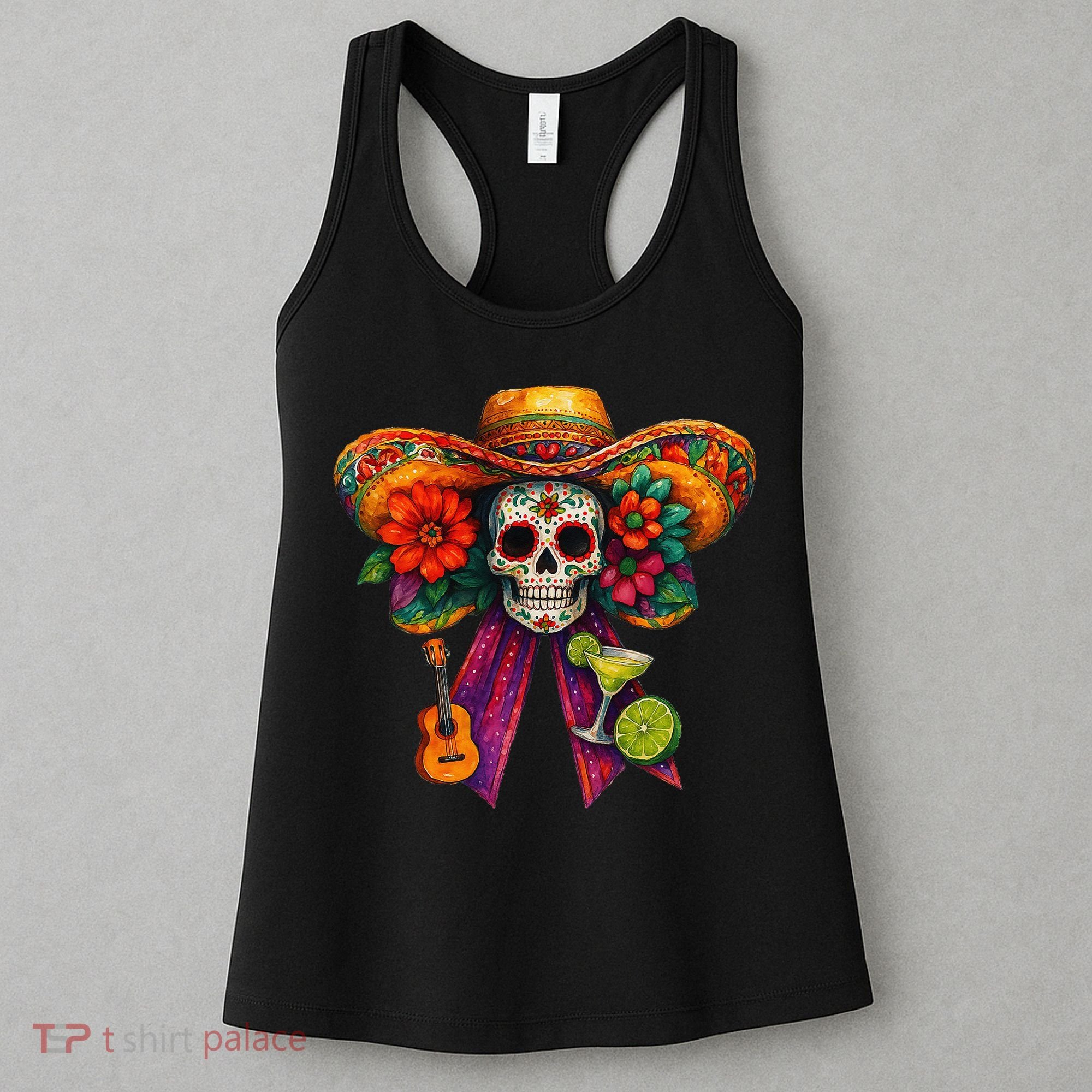 Cinco De Mayo Mexico Tequila Margarita Tacos Sugar Skull Women's Tank Top