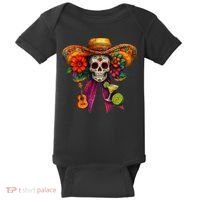 Cinco De Mayo Mexico Tequila Margarita Tacos Sugar Skull Baby Bodysuit thumb 0