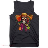 Cinco De Mayo Mexico Tequila Margarita Tacos Sugar Skull Tank Top thumb 0