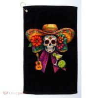 Cinco De Mayo Mexico Tequila Margarita Tacos Sugar Skull Golf Towel thumb 0