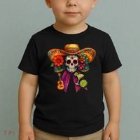 Cinco De Mayo Mexico Tequila Margarita Tacos Sugar Skull Toddler T-Shirt thumb 2