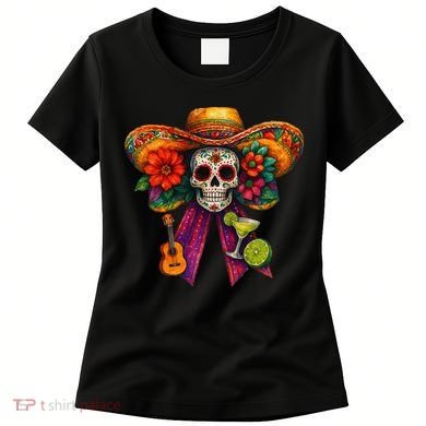 Cinco De Mayo Mexico Tequila Margarita Tacos Sugar Skull Women's T-Shirt