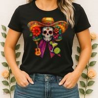 Cinco De Mayo Mexico Tequila Margarita Tacos Sugar Skull Women's T-Shirt thumb 2