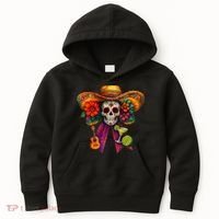 Cinco De Mayo Mexico Tequila Margarita Tacos Sugar Skull Kids Hoodie thumb 0
